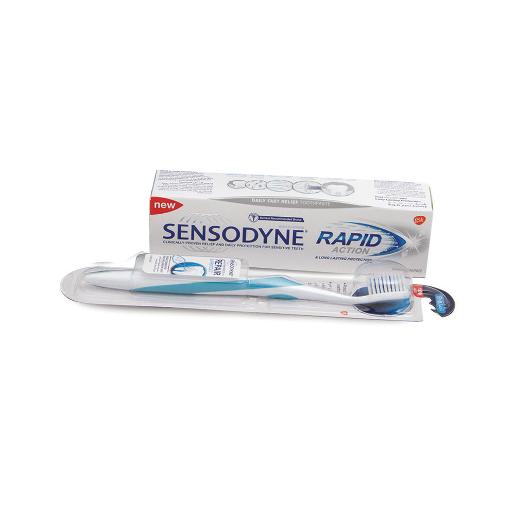 Sensodyne Tooth Paste Rapid Action Whitening 75ml + Tooth Brush 1pc
