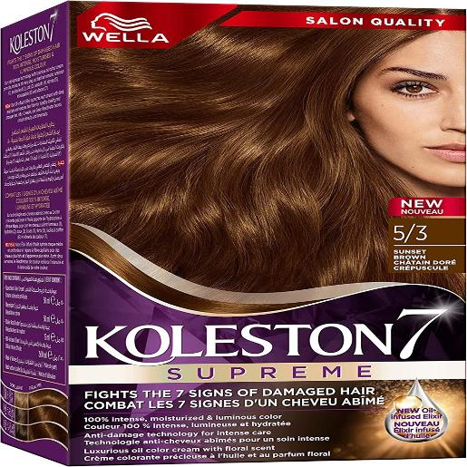 WELLA Koleston Hair Color Kit 5/3 Golden Sunset Brown 50ml