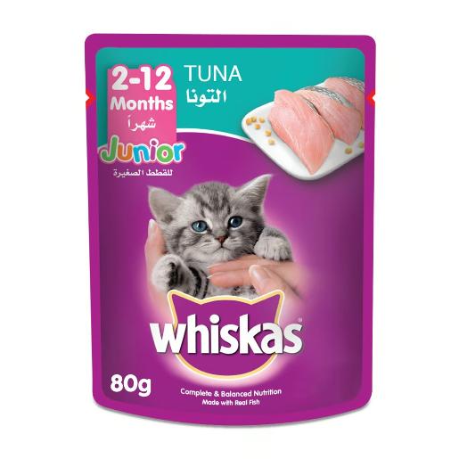 Whiskas Cat Food Junior Tuna Pouch 80gm