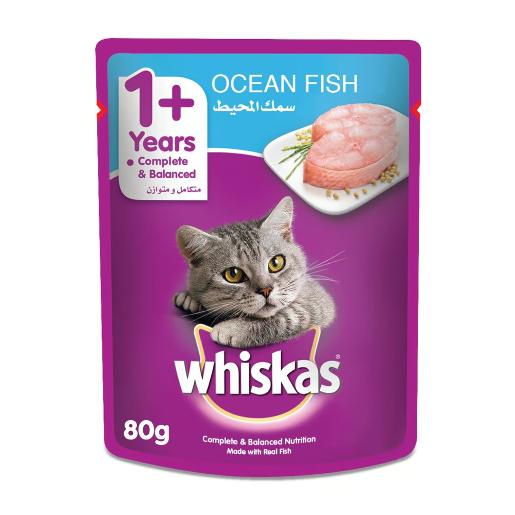 Whiskas Cat Food Ocean Fish 1+ Pouch 80gm