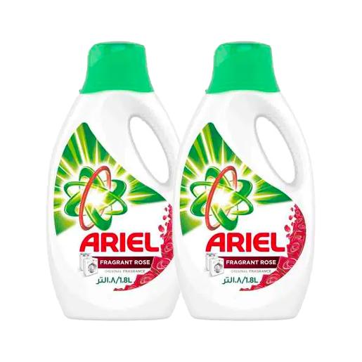 Ariel Power Gel Liquid Detergent Fragrant Rose 2 x 1.8Ltr