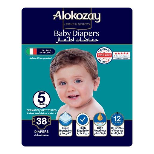 Alokozay Premium Baby Diapers Size 5 12-17kg 38pc