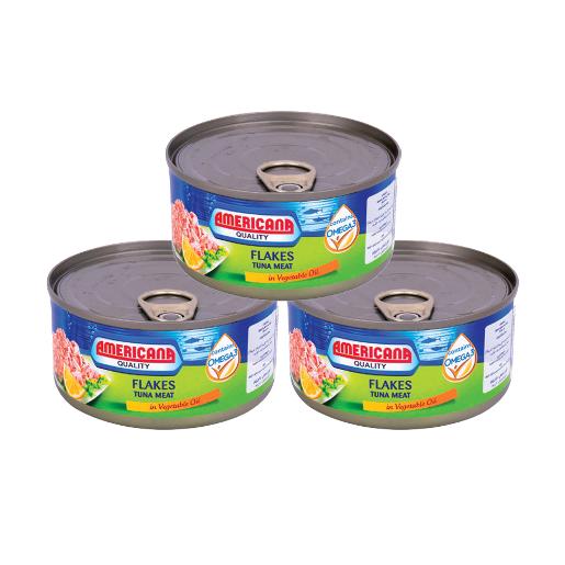 Americana Tuna Flakes In Vegetable Oil 3 x 170g