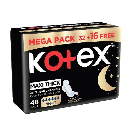 Kotex pads Maxi Thick With Wing Night  32pc + 16pc