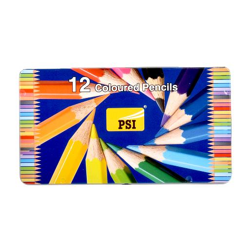 Psi Color Pencil Tin Box 12 Colors
