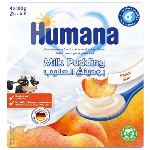 Humana Milk Pudding Peach 4 x 100g