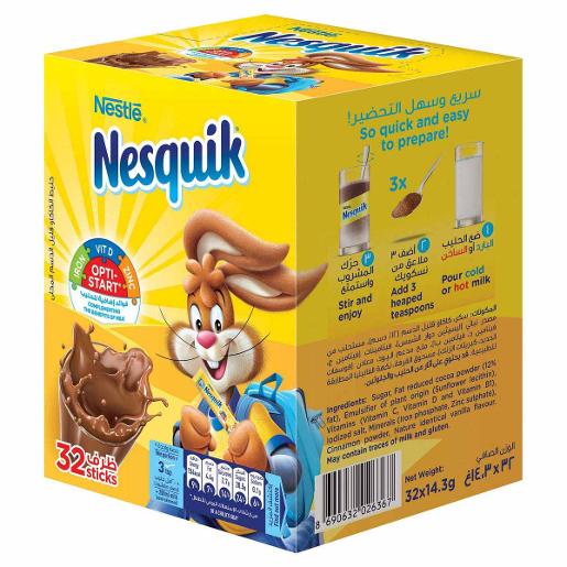 Nestle Nesquick Sweet Cocoa Powder 32 x 14.3g