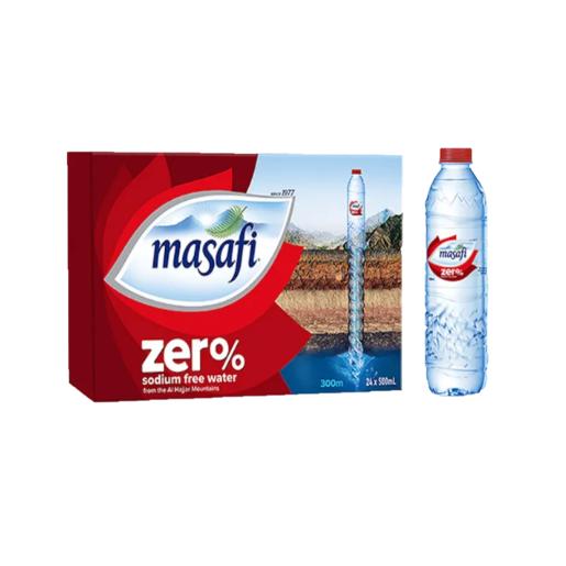 Masafi Bottled Drinking water Zero Sodium 500ml × 24pc