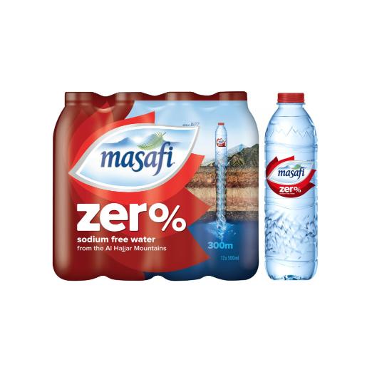 Masafi Bottled Drinking water Zero Sodium 500ml × 12pc