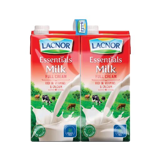 Lacnor Essentials Full Cream Uht Milk 4 x 1Ltr