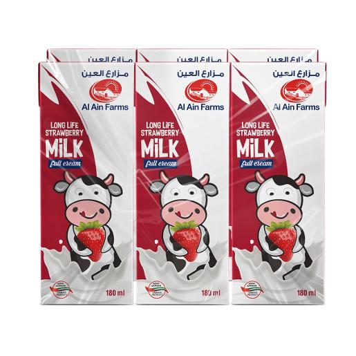 Al Ain Long Life Strawberry Milk 6 x 180ml