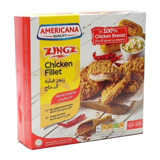 American Frozen Chicken Hot & Crunchy Fillet 420gm