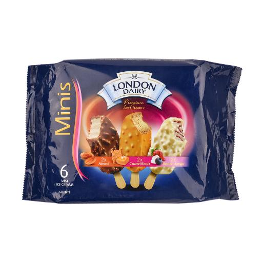 London Dairy Ice Cream Minis Almond Stick 6 x 60ml