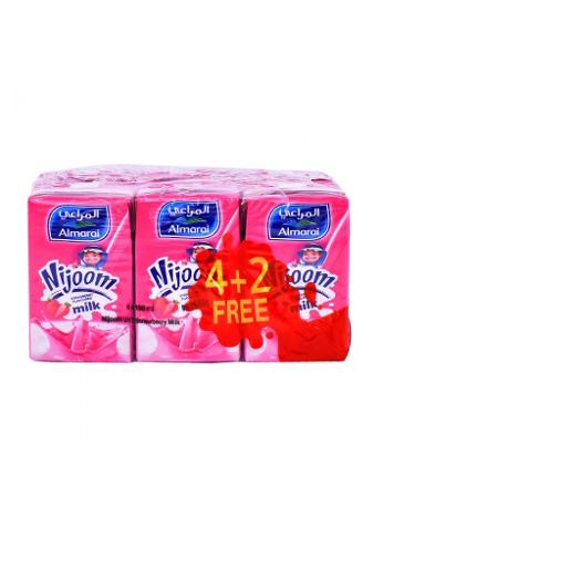 Almarai Nijoom Strawberry Milk Drink 150ml 4pcs + 2