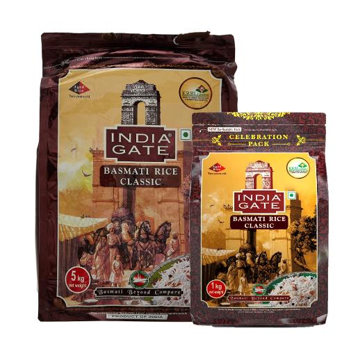 India Gate Basmati Rice Classic Bag 5Kg + 1Kg