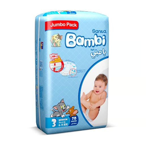 Bambi Diaper Medium Jumbo Pack 70pc