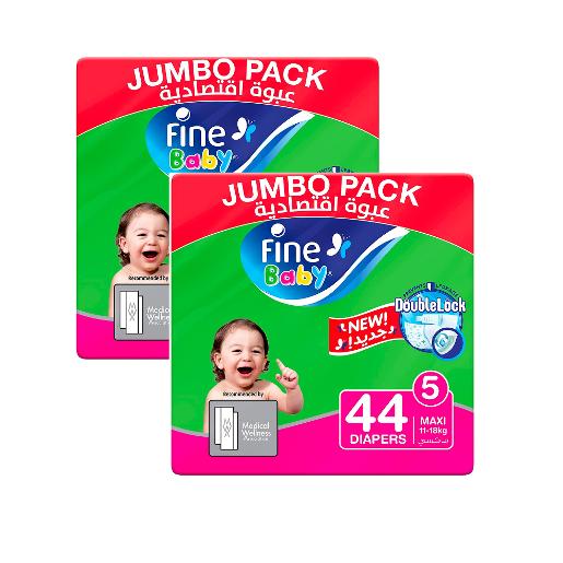 Fine Baby Maxi Diapers Jumbo Pack 5 11 -18kg 2 x 44pc