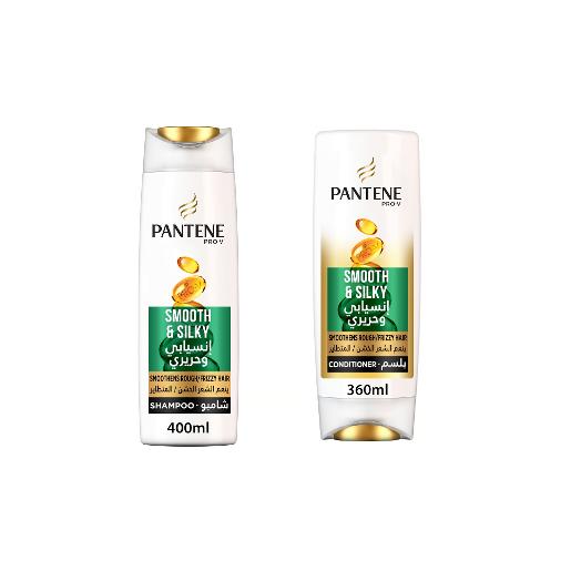 Pantene Smooth & Silky Shampoo 400ml + Conditioner 360ml