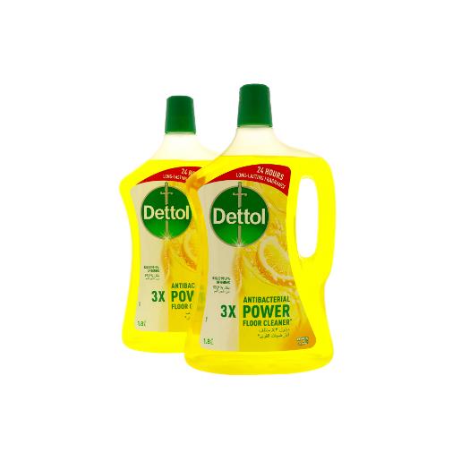 Dettol Anti Bacterial Power Floor Cleaner Lemon 2 x 1.8Ltr