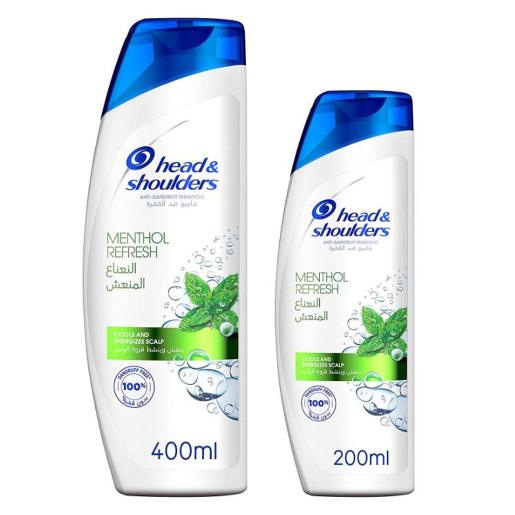 head & shoulder Shampoo Menthol Fresh 400 ml + 200 ml