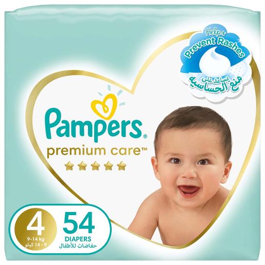 Pampers Premium Care Diapers 4 9 - 4kg 54pcs