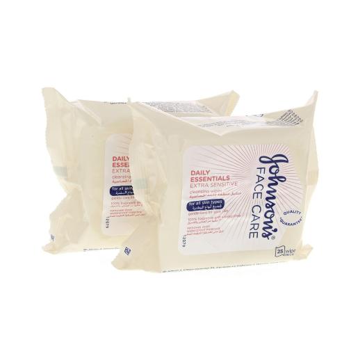 Johnson's Daily Essential Extra-Sensitive Skin Wipes 2 x 25s