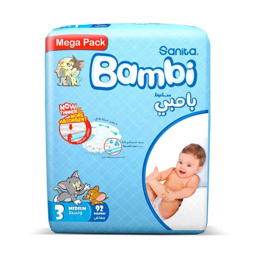 Bambi Baby Diaper Mega Pack Medium 3 92pcs