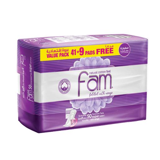 Fam Feminine Pads Folded With Super 50pc