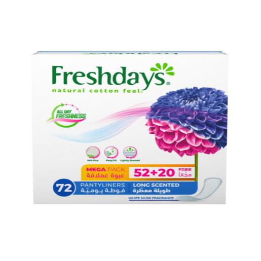 Freshdays Long Scented Pantyliners 52+20