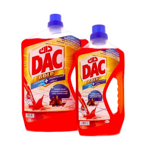 Dac Gold Multipurpose Purpose Cleaner + Disinfect Arabian Oud 3Ltr + 1Ltr