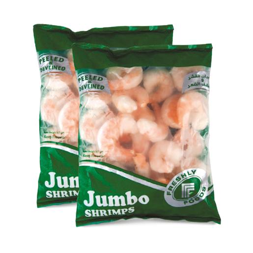 Freshly Frozen Jumbo Shrimps 1 + 1 x 800g