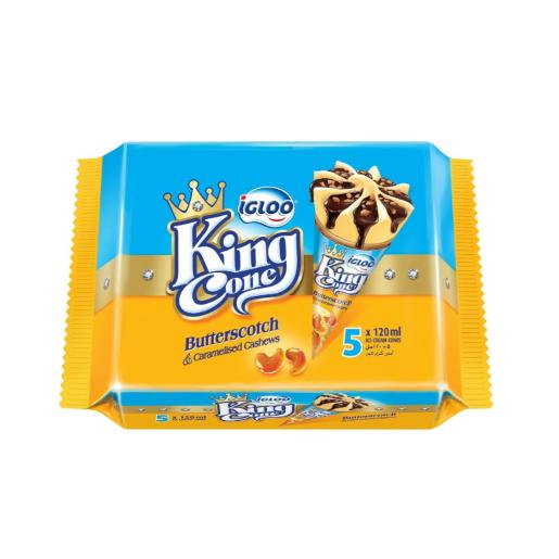 Igloo Ice Cream Butter Scotch King Cone 120ml × 5pc