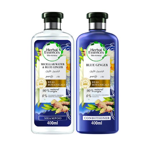 Herbal Essence Micellar Water & Blue Ginger Shampoo 400ml + Conditioner 400ml