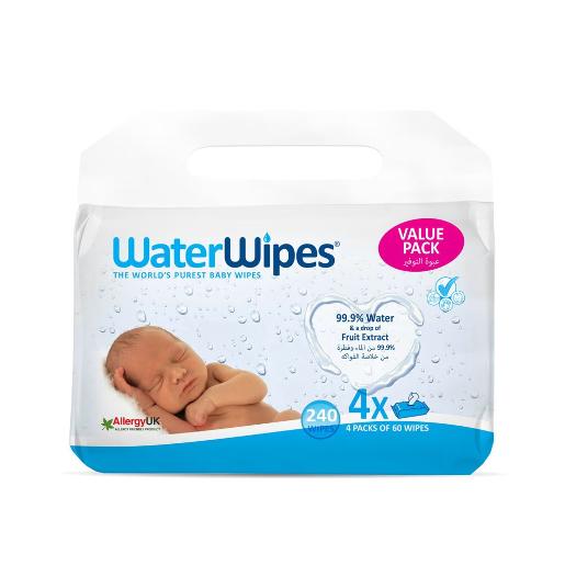 WaterWipes Baby Wipes Value Pack 60 Pc x 4 Packs
