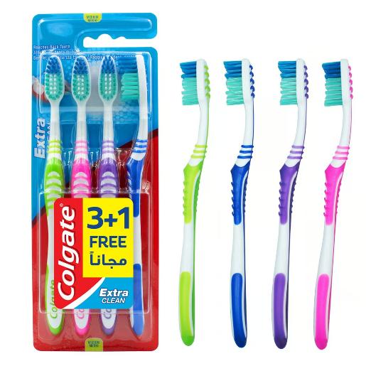 Colgate Toothbrush Extra Clean Medium 4pc