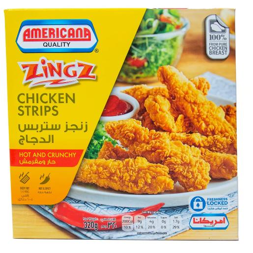 American Chicken Zing Strips Hot & Crunchy 320gm