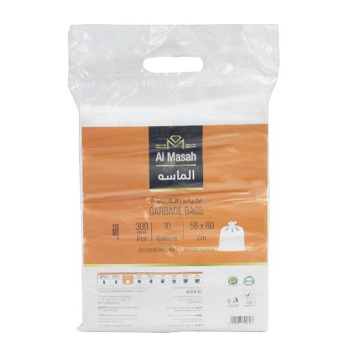 Al Masah Garbage Bag White 10 Gallon 300 pc