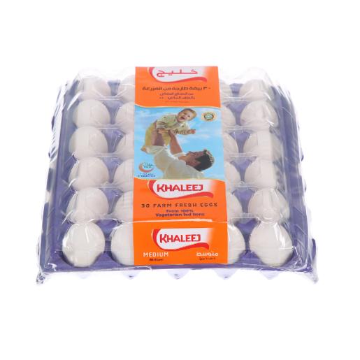 Khaleej White Eggs Medium 30pc