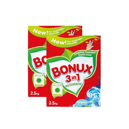 Bonux Washing Powder 3n1 Original Automatic 2 x 2.5kg