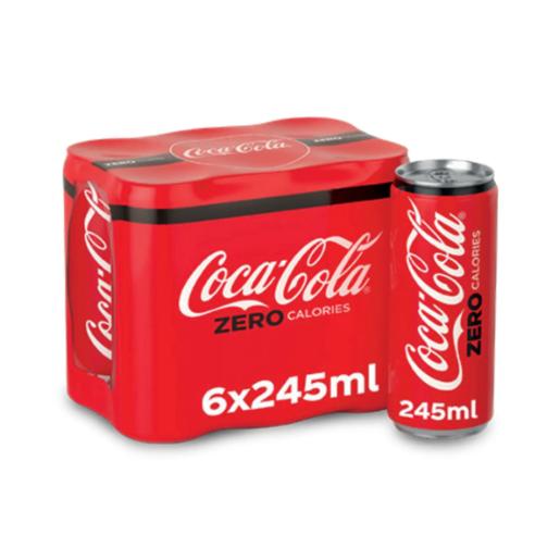 Coca Cola Soft Drink Zero Can 245ml