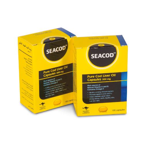Seacod Pure Cod Liver Oil Capsules 300g 100 x 2pcs