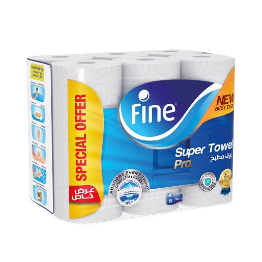 Fine Super Kitchen Towel Pro 3Ply x 60pcs 6pcs