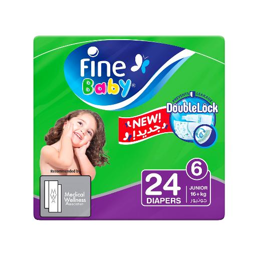 Fine Baby Diaper Double Lock Junior Size 6 16 + kg 24pcs