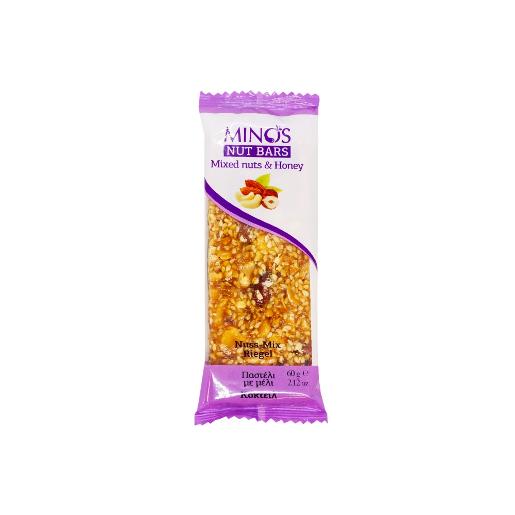 Minos Nut Bars Mixed Nuts & Honey 60g