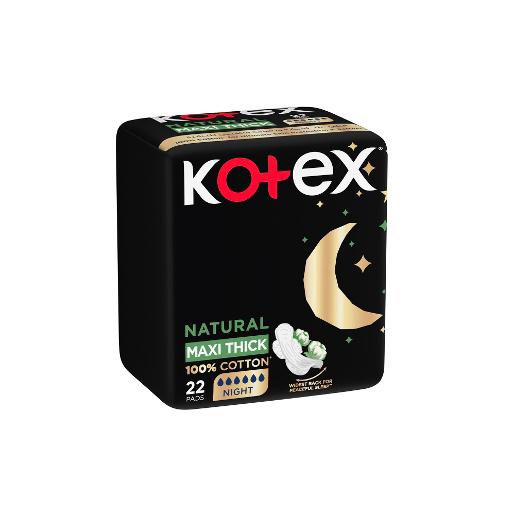 Kotex Maxi Thick Natural Cotton Pad 2 x 22pc