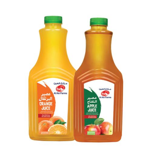 Al Ain Fresh Juices Orange + Apple 2pc x 1.5ltr