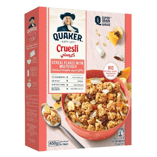Quaker Cruesli Cereal Flakes With Multifruit 450g