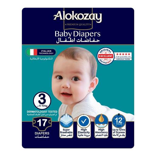 Alokozay Premium Baby Diapers Size 3 5-10kg 17pc