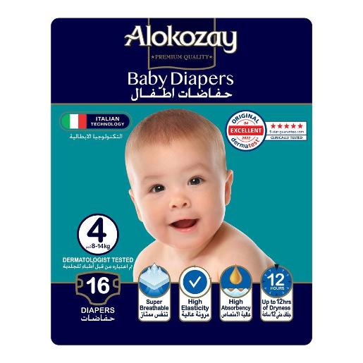 Alokozay Premium Baby Diapers Size 4 8-14kg 16pcs