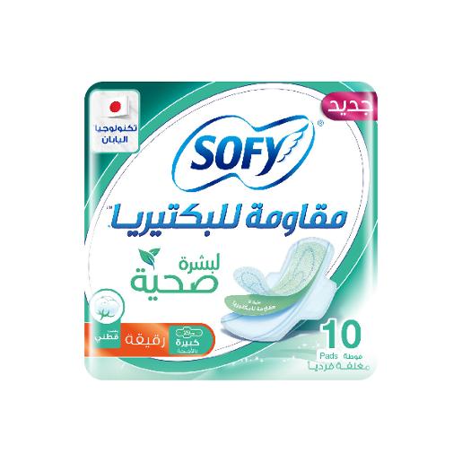 Sofy Anti Bacterial Slim Pad With Wings Large 10pcs